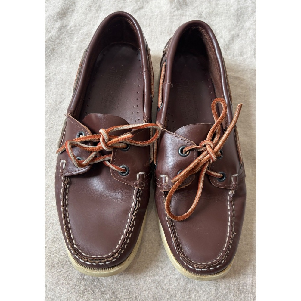 Sebago Docksides Boat Shoes WM 7 Brown Leather Nautical Loafers Coastal Preppy
